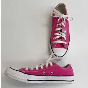 Converse All Star Shoes Womens 7 Pink Canvas Low Top Sneakers Chuck Taylor